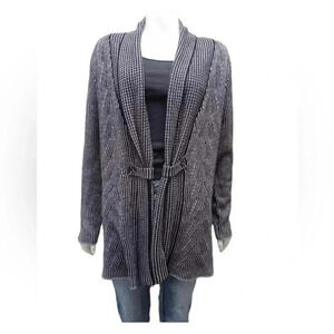 Croft & Barrow Grey & Black  Open Cardigan Size Large